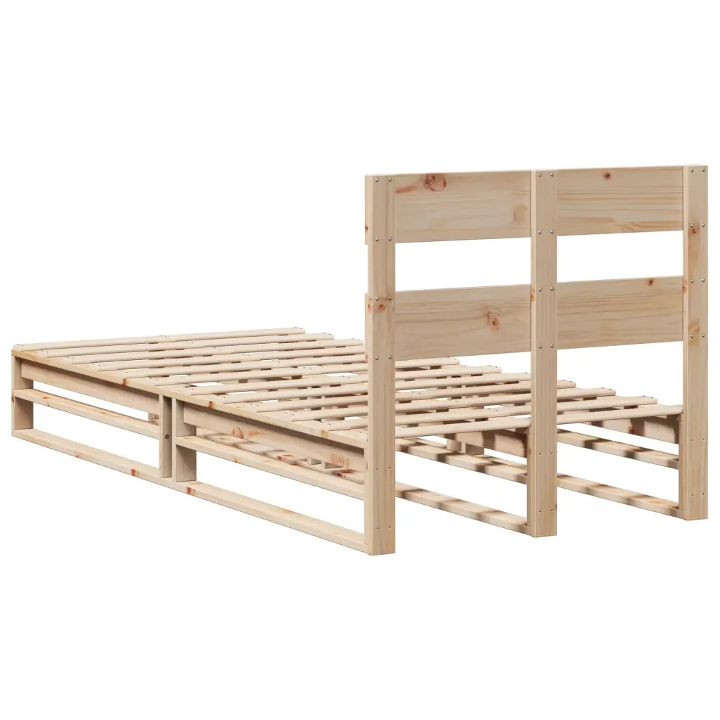 Letto singolo | Letto per adulti | Giroletto senza Materasso 100x200 cm in Legno Massello di Pino - Image 8