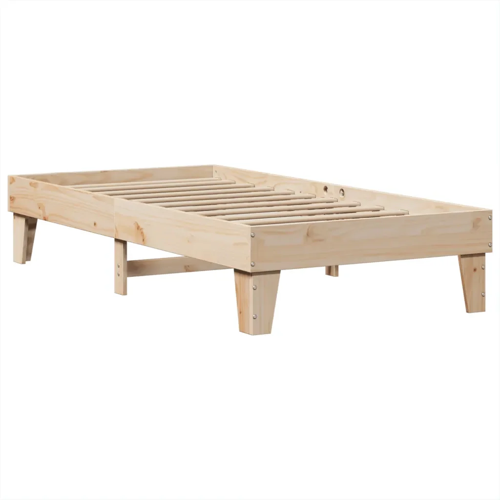 Letto singolo | Letto per adulti | Giroletto senza Materasso 100x200 cm in Legno Massello di Pino - Image 4