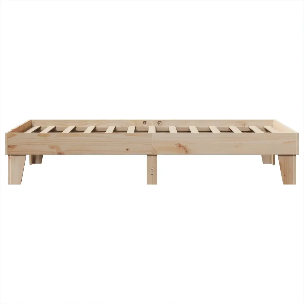 Letto singolo | Letto per adulti | Giroletto senza Materasso 100x200 cm in Legno Massello di Pino - Image 5