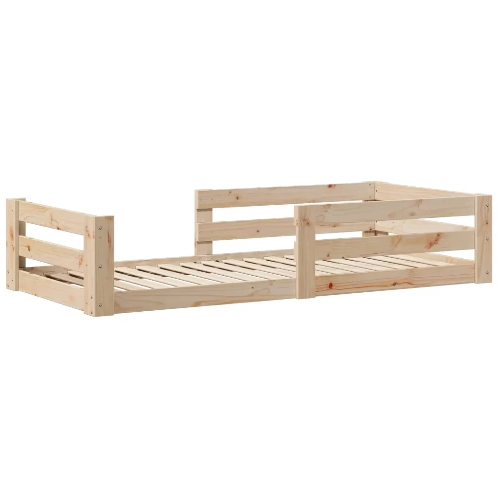 Letto singolo | Letto per adulti | Giroletto senza Materasso 100x200 cm in Legno Massello di Pino - Image 4