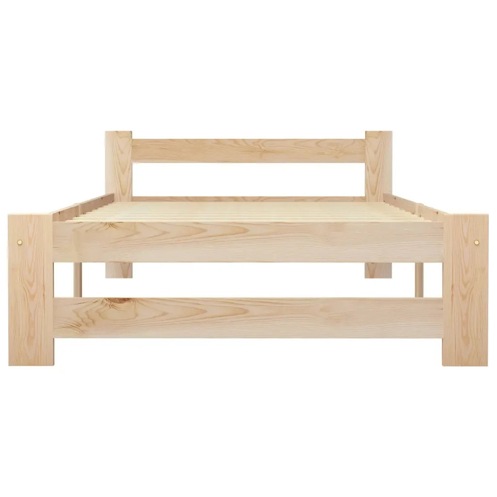 Letto singolo | Letto per adulti | Giroletto senza Materasso 100x200 cm in Legno Massello di Pino - Image 4