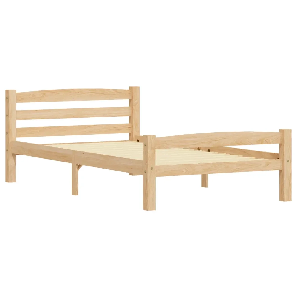 Letto singolo | Letto per adulti | Giroletto senza Materasso 100x200 cm in Legno Massello di Pino - Image 4