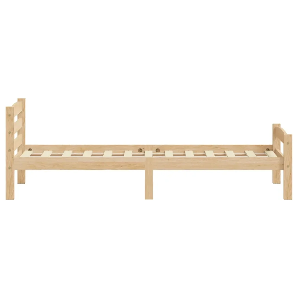 Letto singolo | Letto per adulti | Giroletto senza Materasso 100x200 cm in Legno Massello di Pino - Image 5
