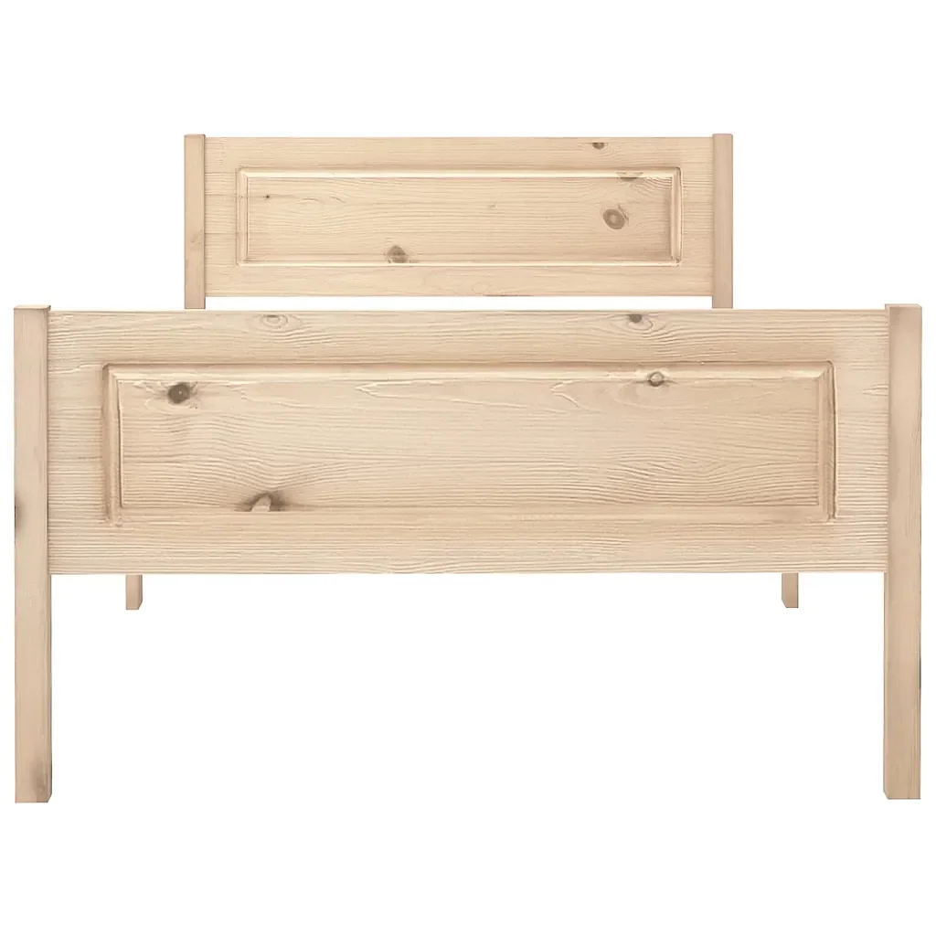 Letto singolo | Letto per adulti | Giroletto senza Materasso 100x200 cm in Legno Massello di Pino - Image 4
