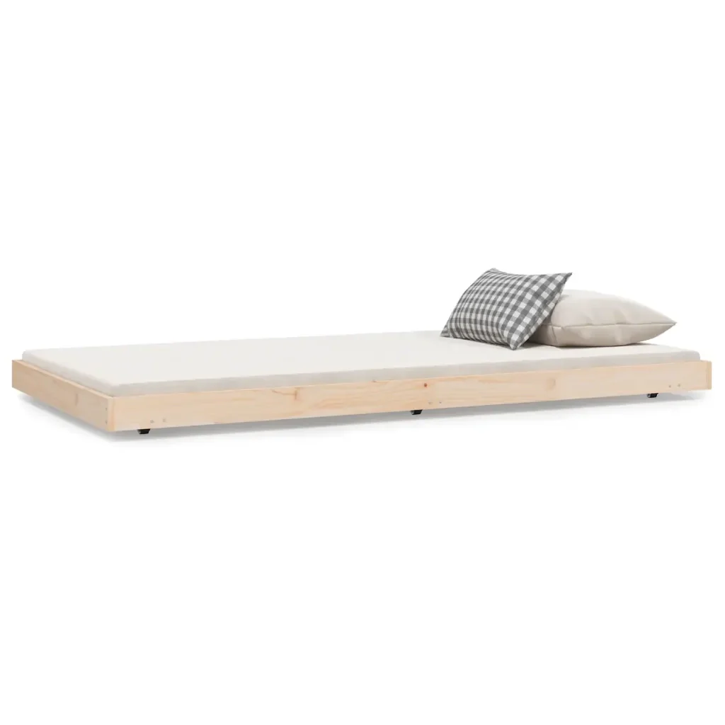 Letto singolo | Letto per adulti | Giroletto senza Materasso 100x200 cm in Legno Massello di Pino