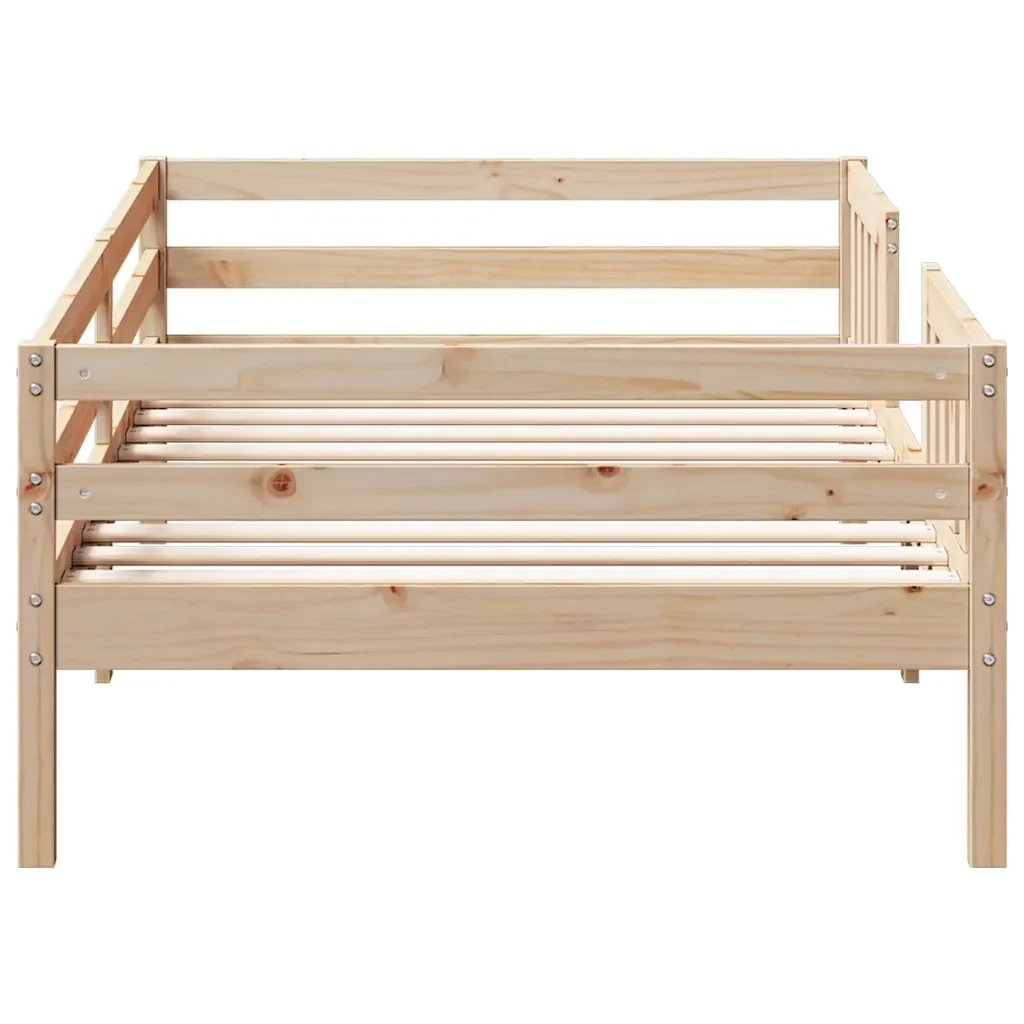 Letto singolo | Letto per adulti | Giroletto senza Materasso 100x200 cm in Legno Massello di Pino - Image 5
