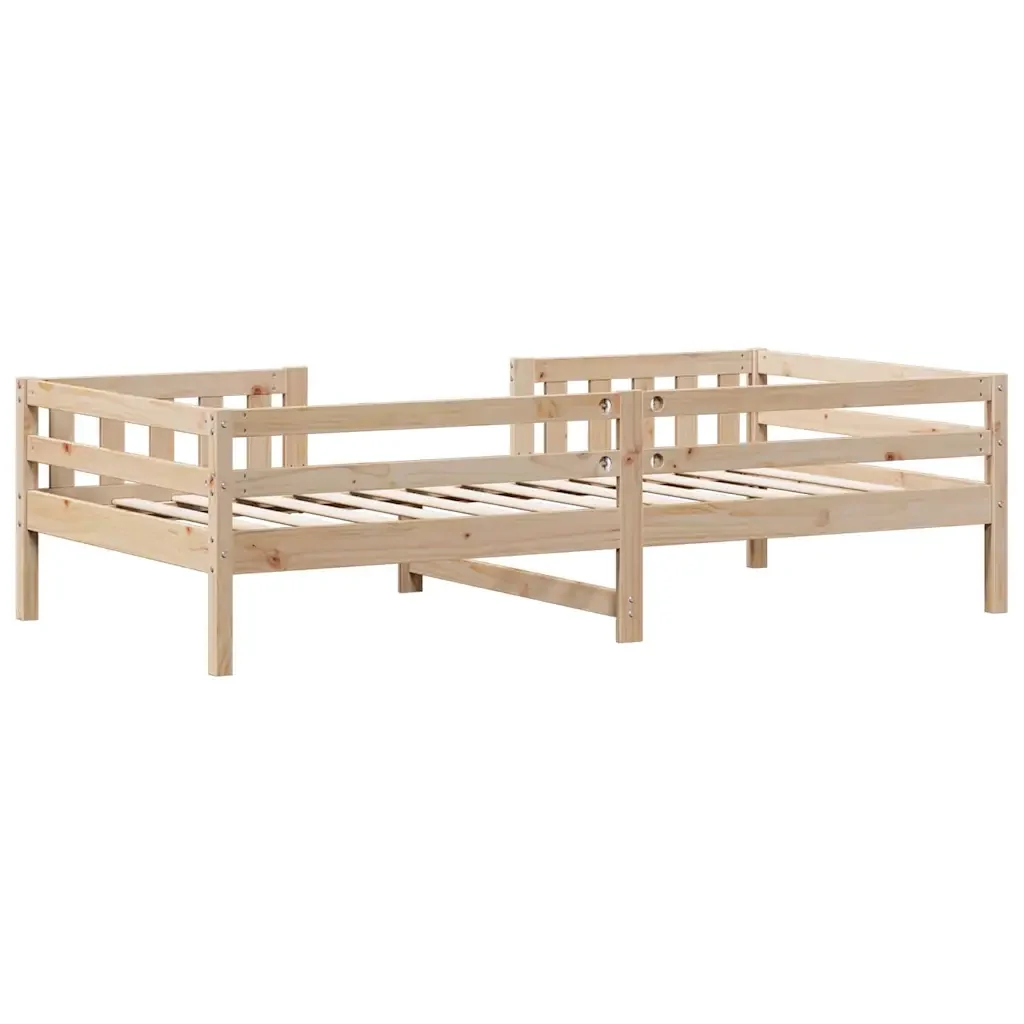Letto singolo | Letto per adulti | Giroletto senza Materasso 100x200 cm in Legno Massello di Pino - Image 6