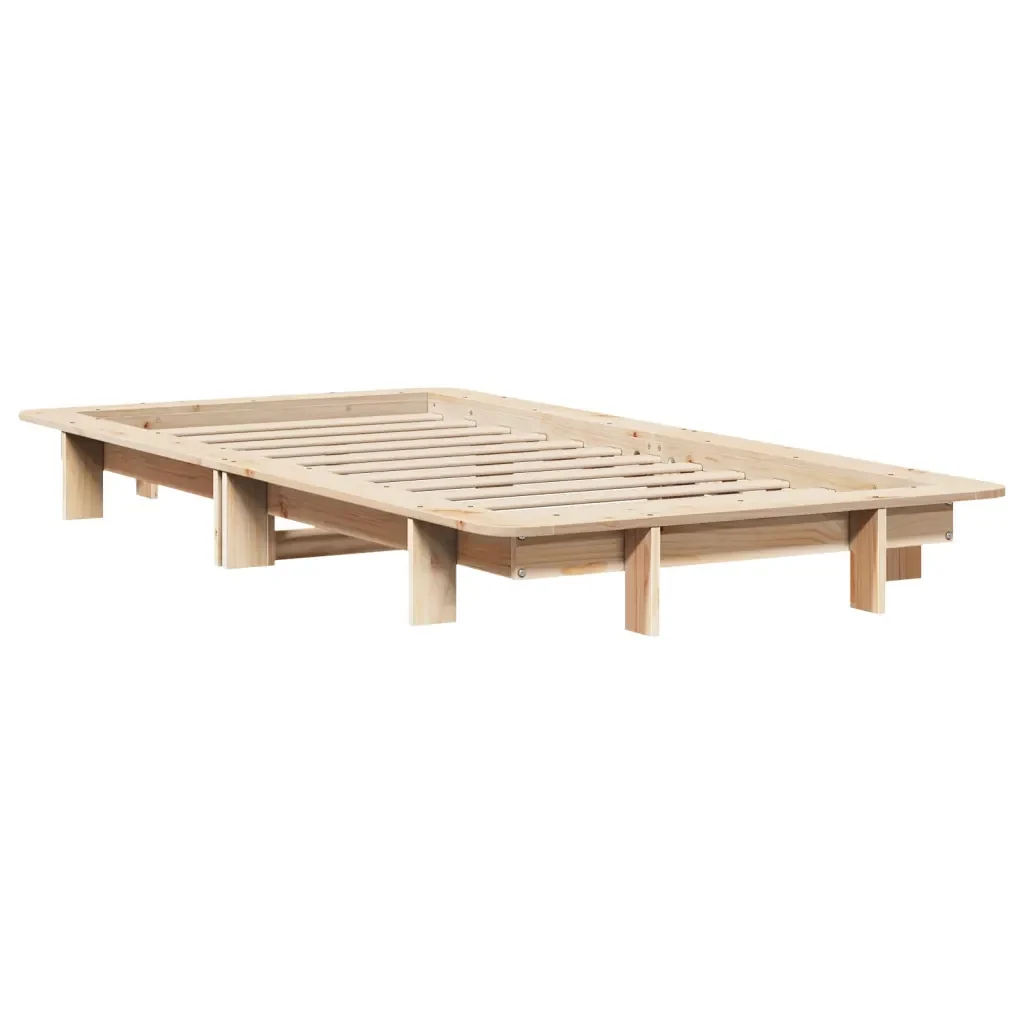 Letto singolo | Letto per adulti | Giroletto senza Materasso 100x200 cm in Legno Massello di Pino - Image 6