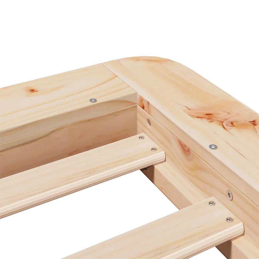 Letto singolo | Letto per adulti | Giroletto senza Materasso 100x200 cm in Legno Massello di Pino - Image 7