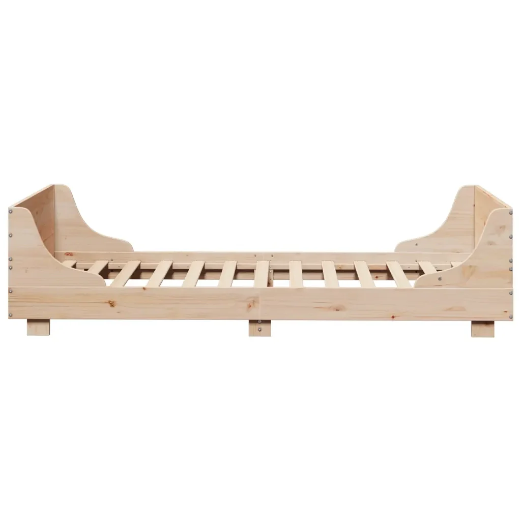 Letto singolo | Letto per adulti | Giroletto senza Materasso 100x200 cm in Legno Massello di Pino - Image 5