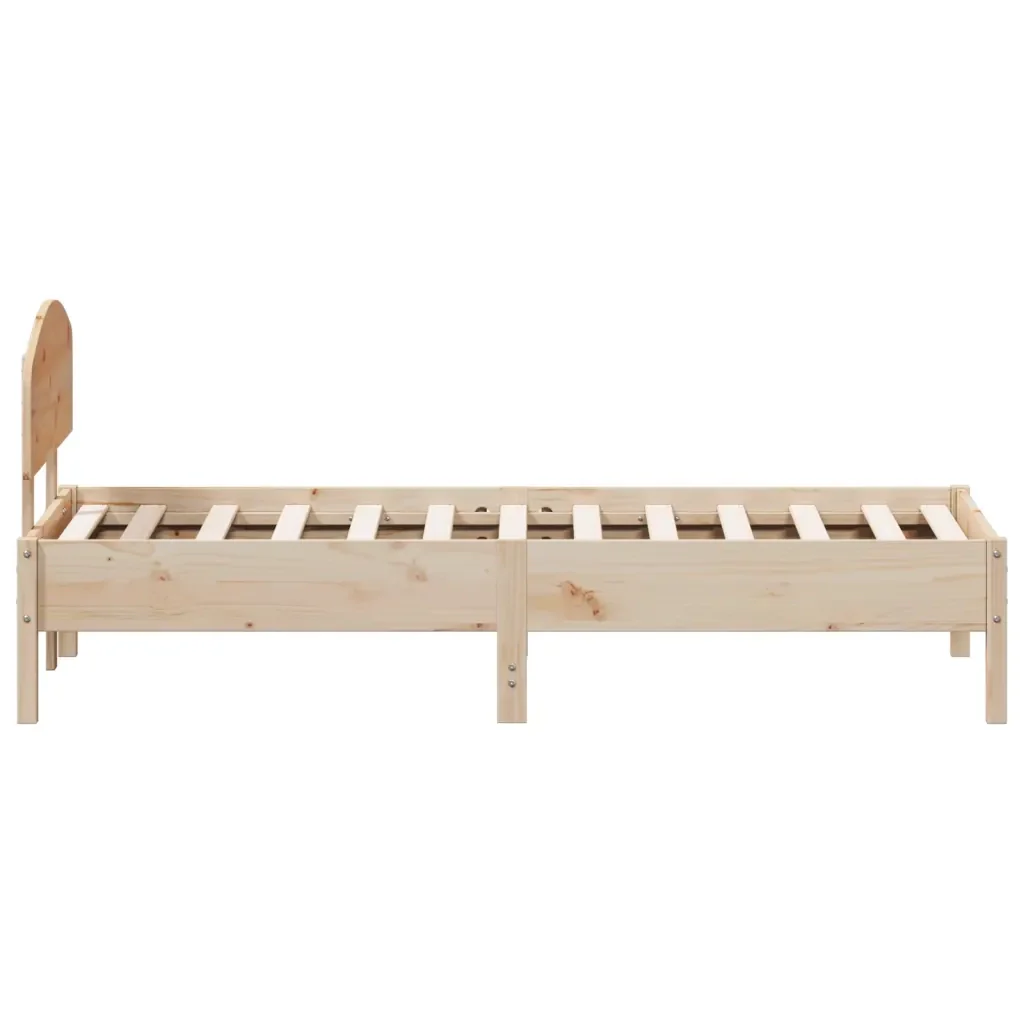 Letto singolo | Letto per adulti | Giroletto senza Materasso 75x190 cm in Legno Massello di Pino - Image 5
