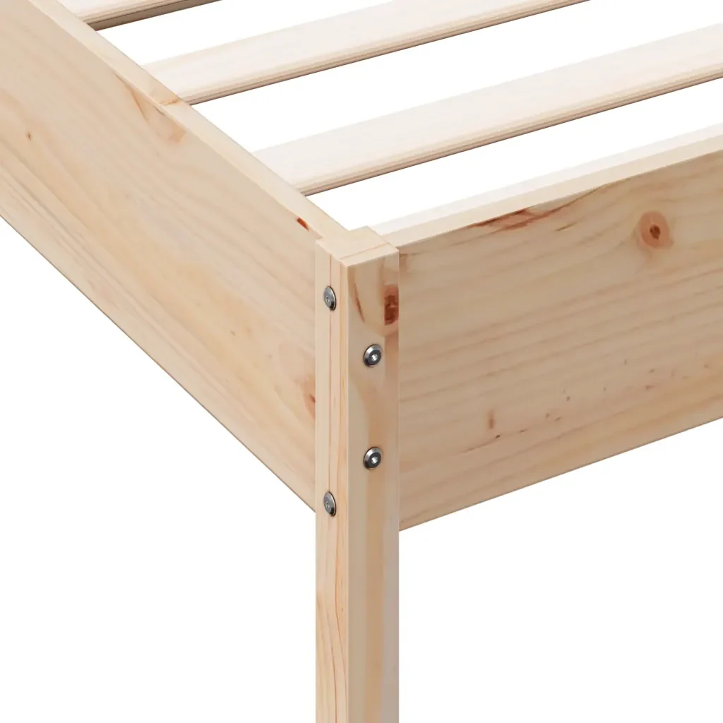 Letto singolo | Letto per adulti | Giroletto senza Materasso 75x190 cm in Legno Massello di Pino - Image 7