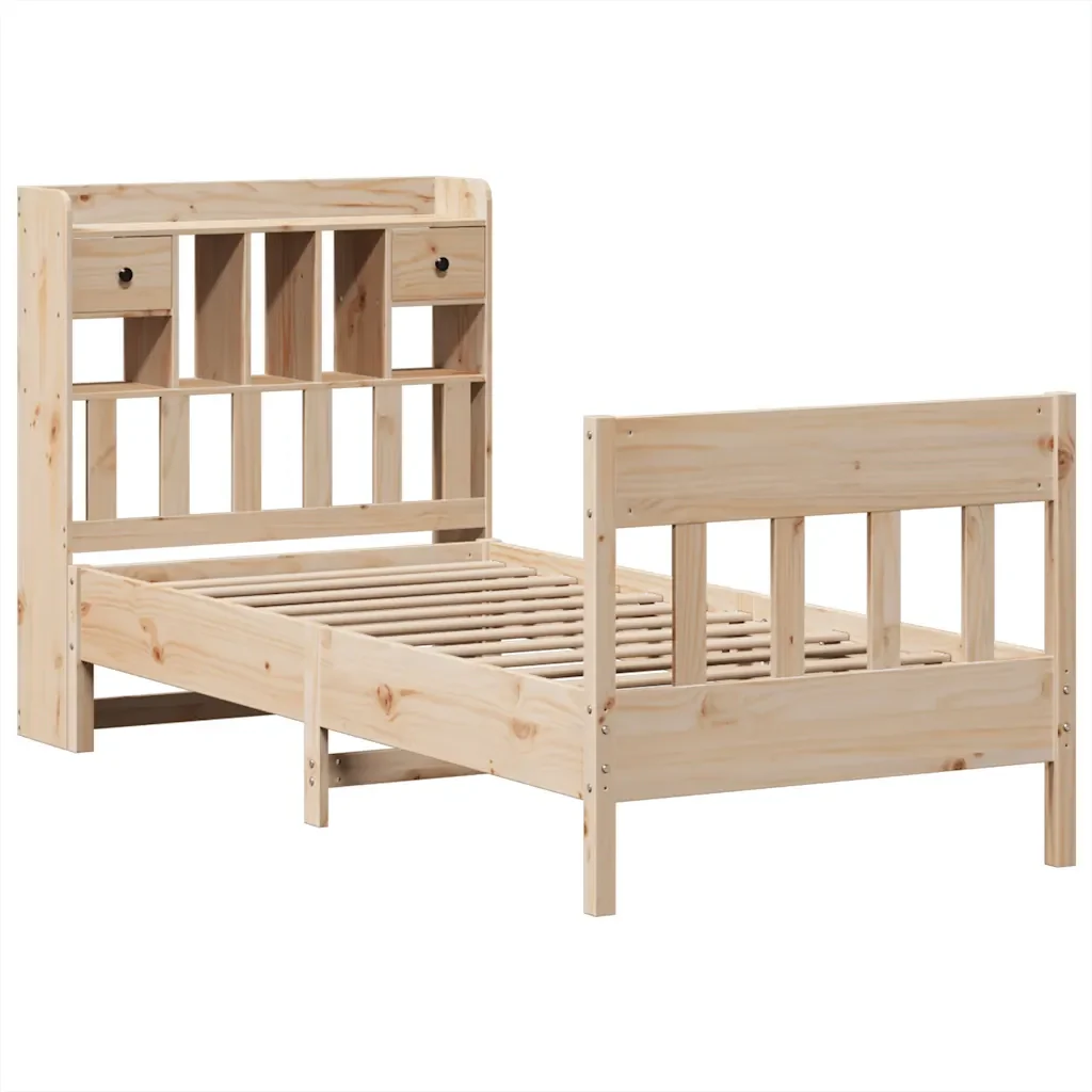 Letto singolo | Letto per adulti | Giroletto senza Materasso 75x190 cm in Legno Massello di Pino - Image 4