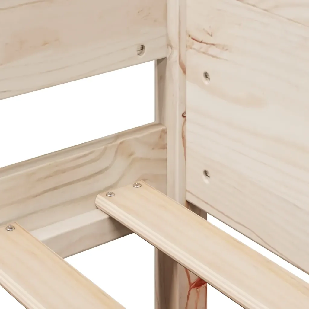 Letto singolo | Letto per adulti | Giroletto senza Materasso 80x200 cm in Legno Massello Pino - Image 8