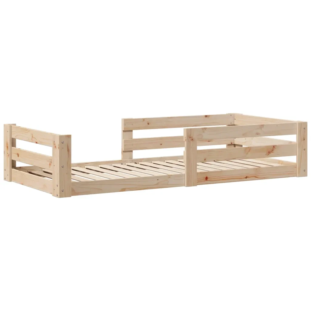 Letto singolo | Letto per adulti | Giroletto senza Materasso 80x200 cm in Legno Massello Pino - Image 4