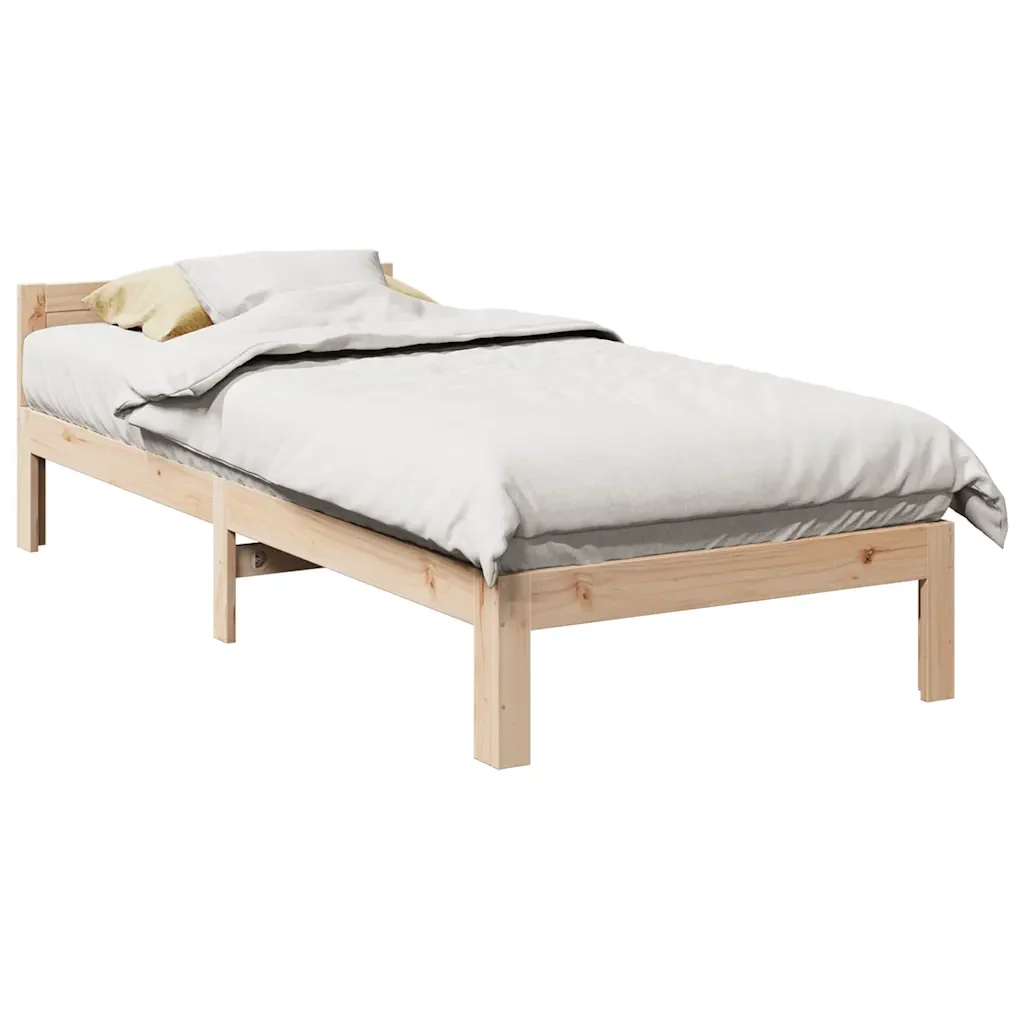 Letto singolo | Letto per adulti | Giroletto senza Materasso 80x200 cm in Legno Massello Pino - Image 2