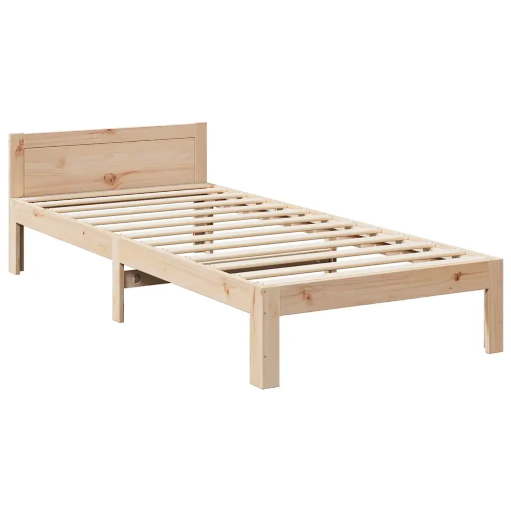 Letto singolo | Letto per adulti | Giroletto senza Materasso 80x200 cm in Legno Massello Pino - Image 4