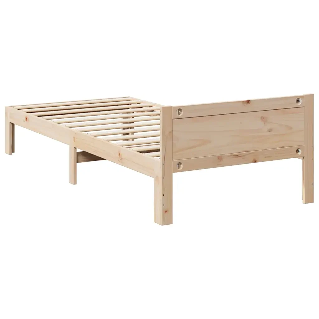 Letto singolo | Letto per adulti | Giroletto senza Materasso 80x200 cm in Legno Massello Pino - Image 7
