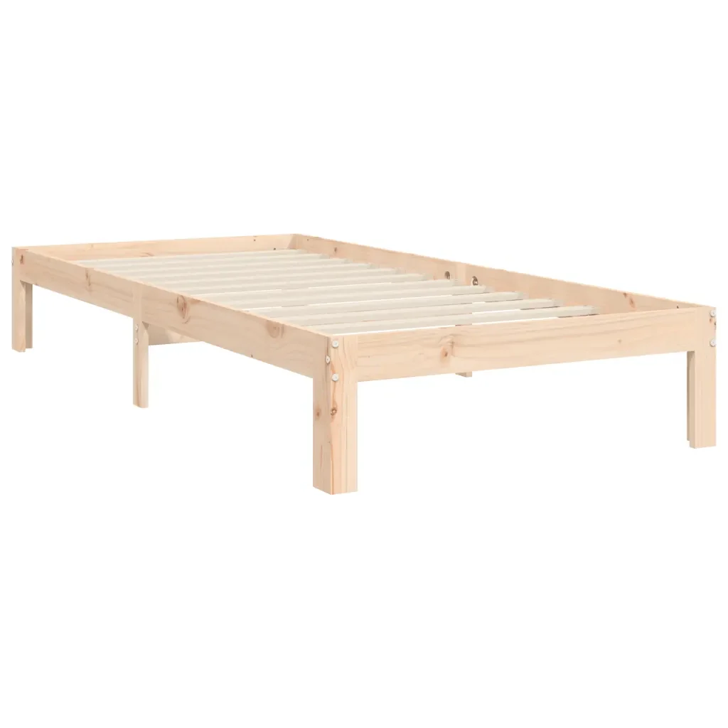 Letto singolo | Letto per adulti | Giroletto senza Materasso 90x200 cm in Legno Massello di Pino - Image 8