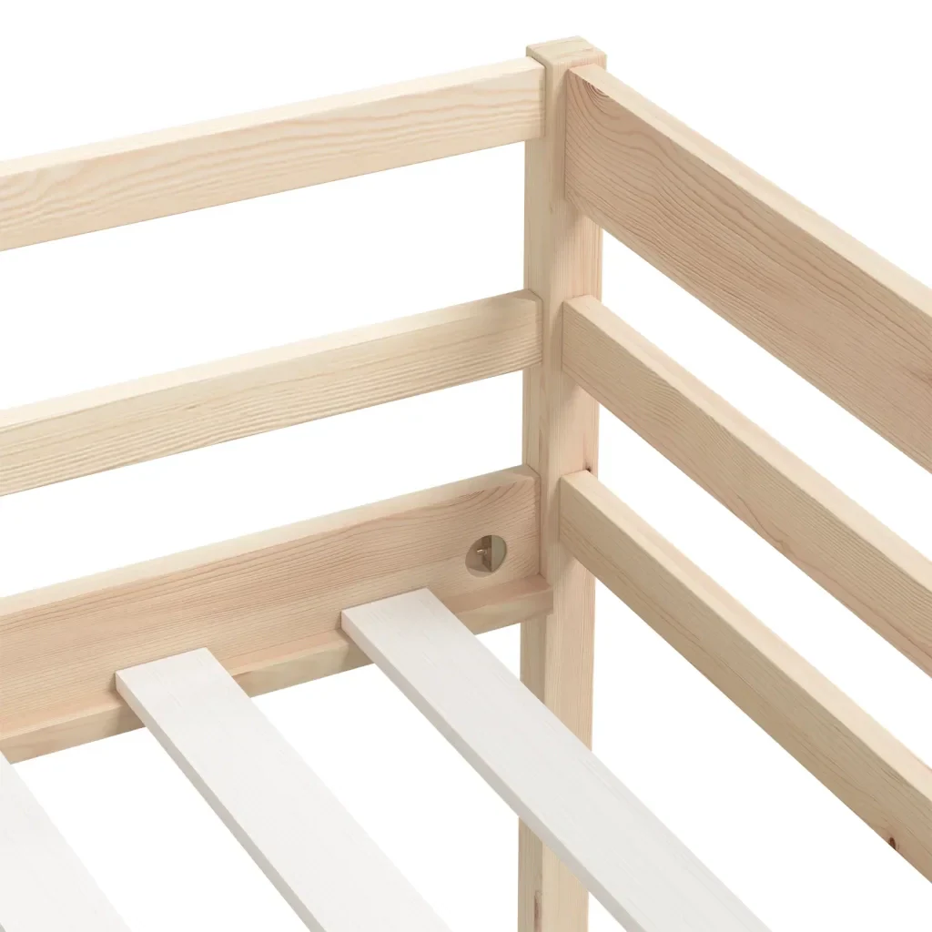 Letto singolo | Letto per adulti | Giroletto senza Materasso 90x200 cm in Legno Massello di Pino - Image 7