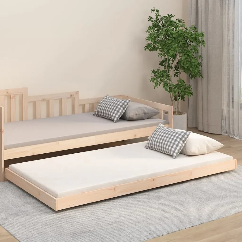 Letto singolo | Letto per adulti | Giroletto senza Materasso 90x200 cm in Legno Massello di Pino - Image 2