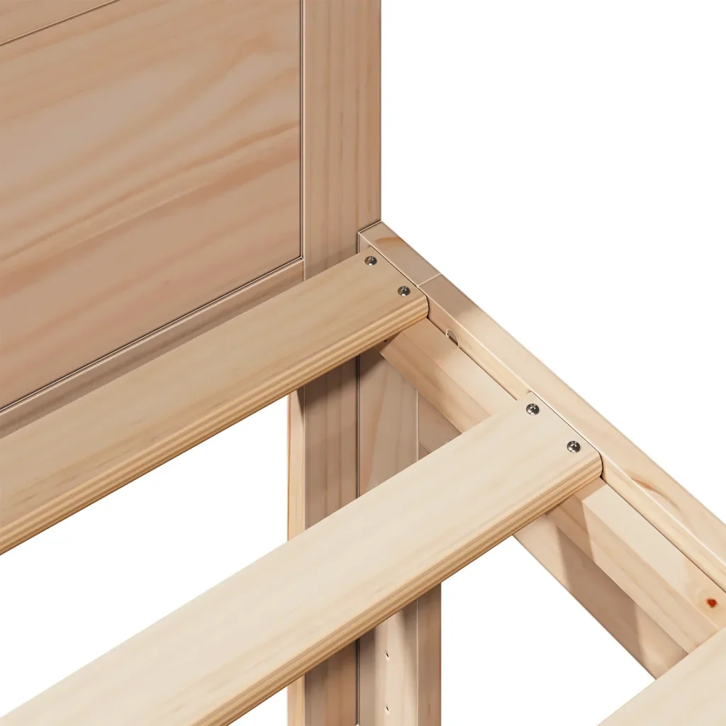 Letto singolo | Letto per adulti | Giroletto senza Materasso 90x200 cm in Legno Massello di Pino - Image 8