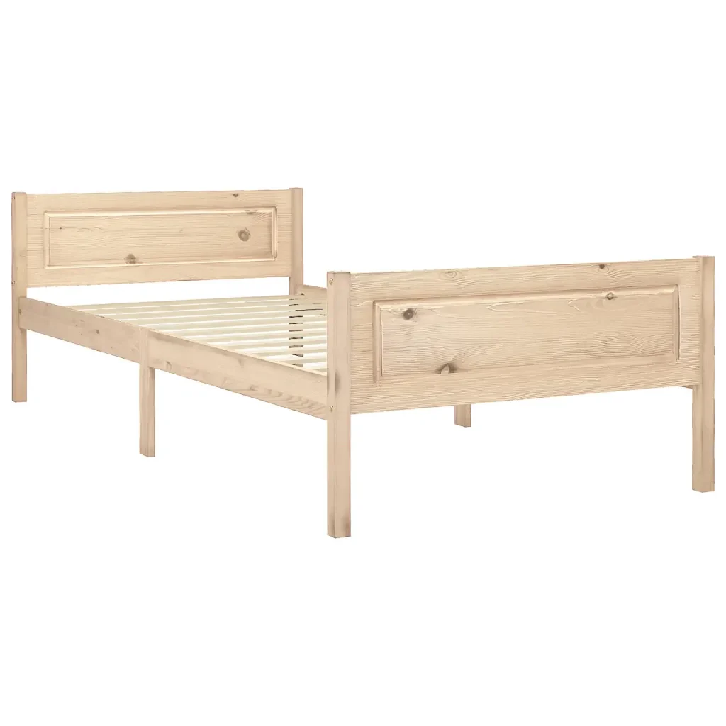 Letto singolo | Letto per adulti | Giroletto senza Materasso 90x200 cm in Legno Massello di Pino - Image 2