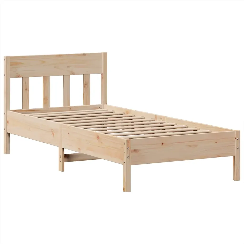 Letto singolo | Letto per adulti | Giroletto senza Materasso 90x200 cm in Legno Massello di Pino - Image 5