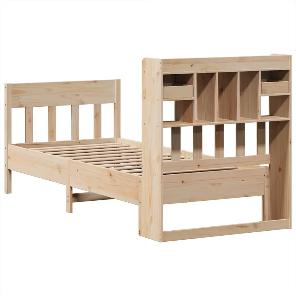 Letto singolo | Letto per adulti | Giroletto senza Materasso 90x200 cm in Legno Massello di Pino - Image 8