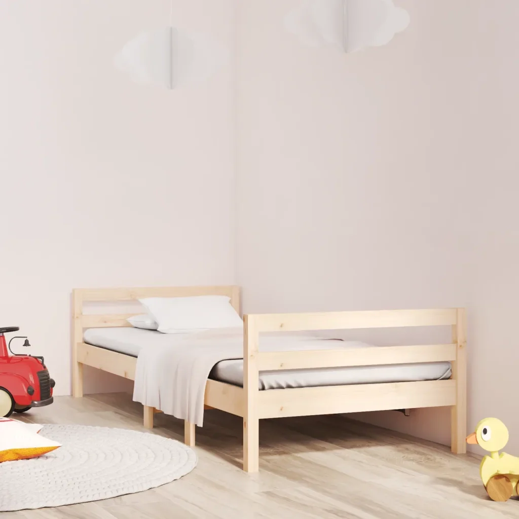 Letto singolo | Letto per adulti | Giroletto senza Materasso 90x200 cm in Legno Massello di Pino - Image 2