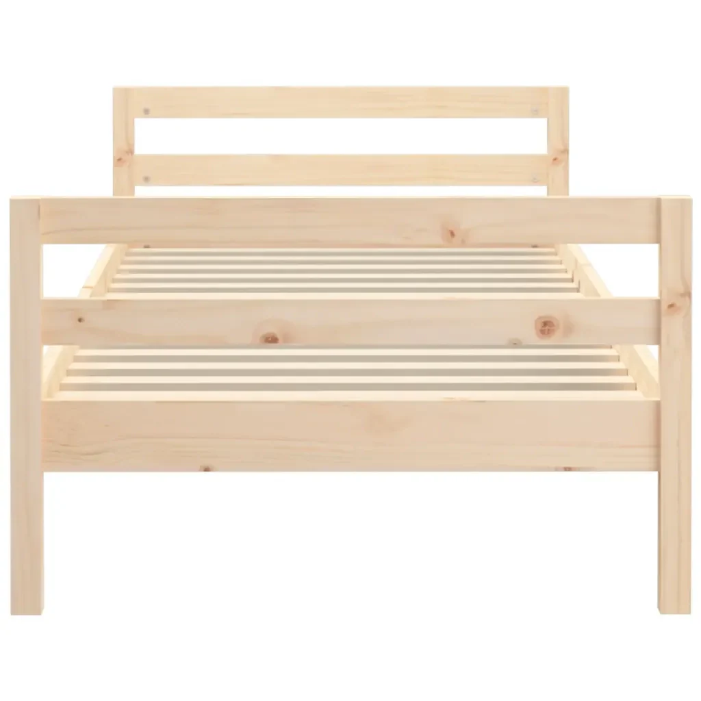 Letto singolo | Letto per adulti | Giroletto senza Materasso 90x200 cm in Legno Massello di Pino - Image 5