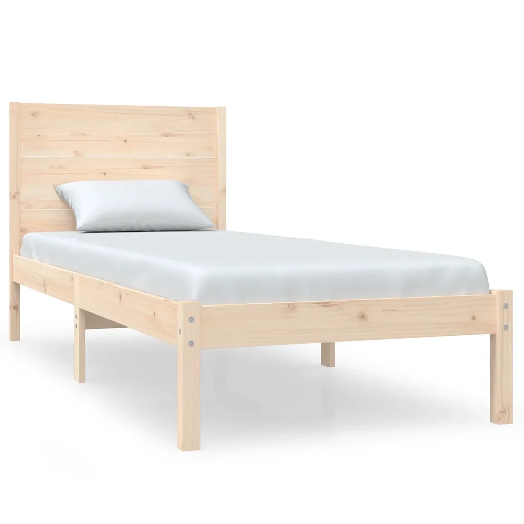 Letto singolo | Letto per adulti | Giroletto senza Materasso 90x200 cm in Legno Massello di Pino