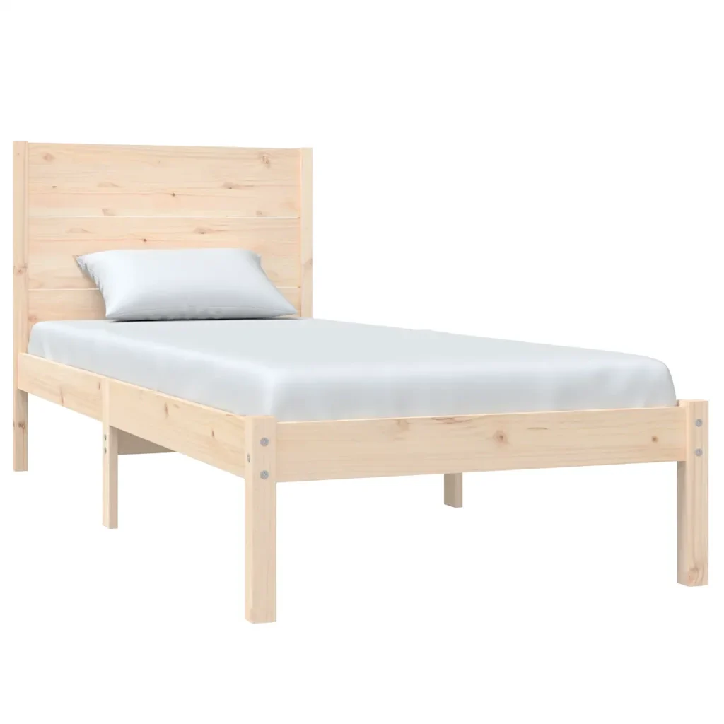 Letto singolo | Letto per adulti | Giroletto senza Materasso 90x200 cm in Legno Massello di Pino - Image 4