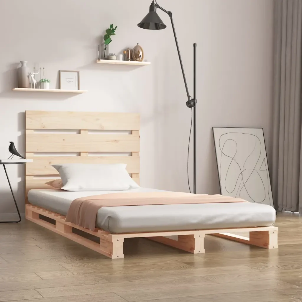 Letto singolo | Letto per adulti | Giroletto senza Materasso 90x200 cm in Legno Massello di Pino - Image 2