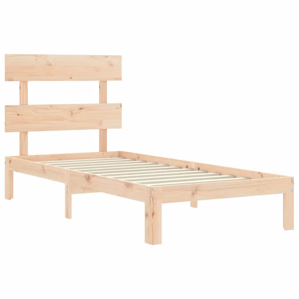 Letto singolo | Letto per adulti | Giroletto senza Materasso 90x200 cm in Legno Massello di Pino - Image 5