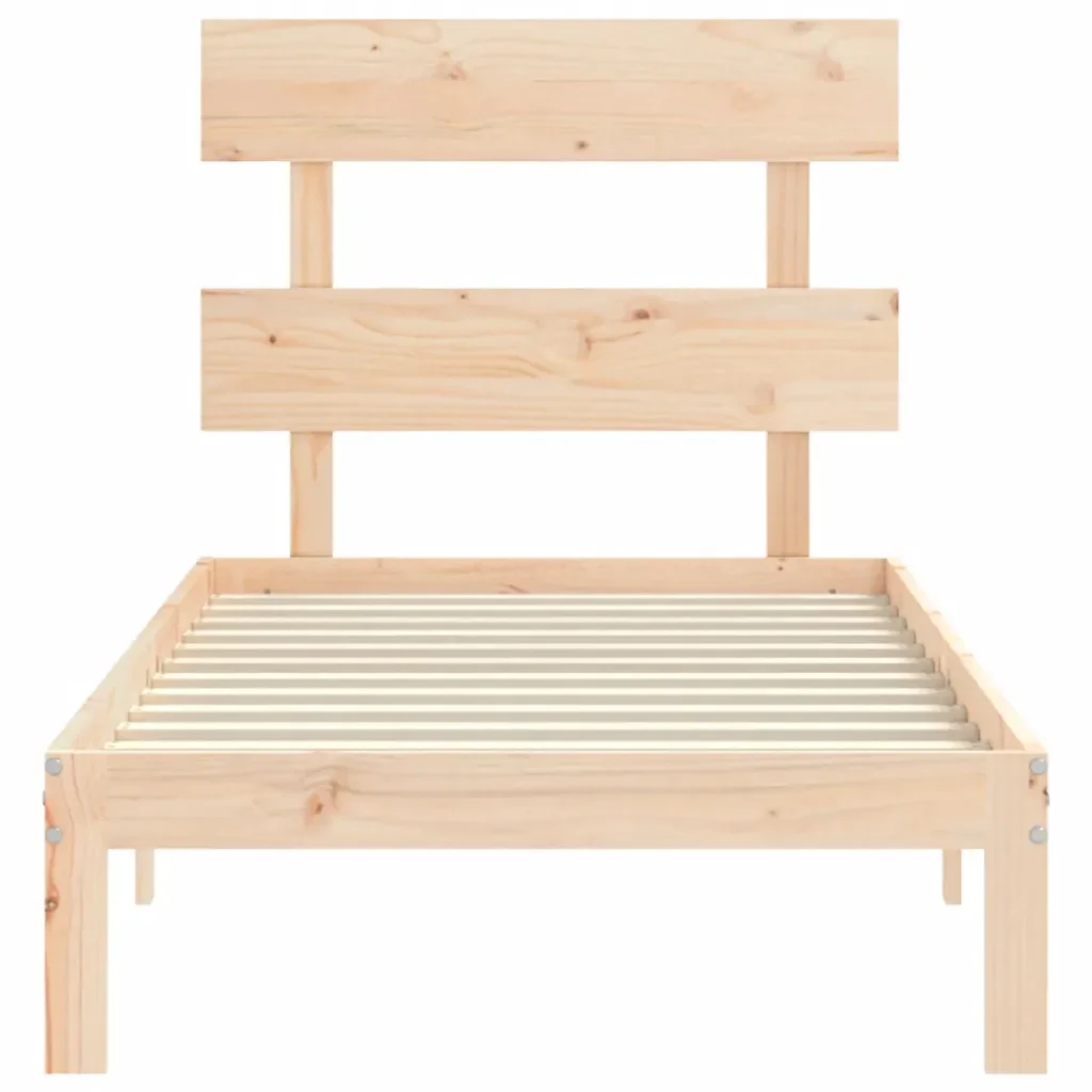 Letto singolo | Letto per adulti | Giroletto senza Materasso 90x200 cm in Legno Massello di Pino - Image 6