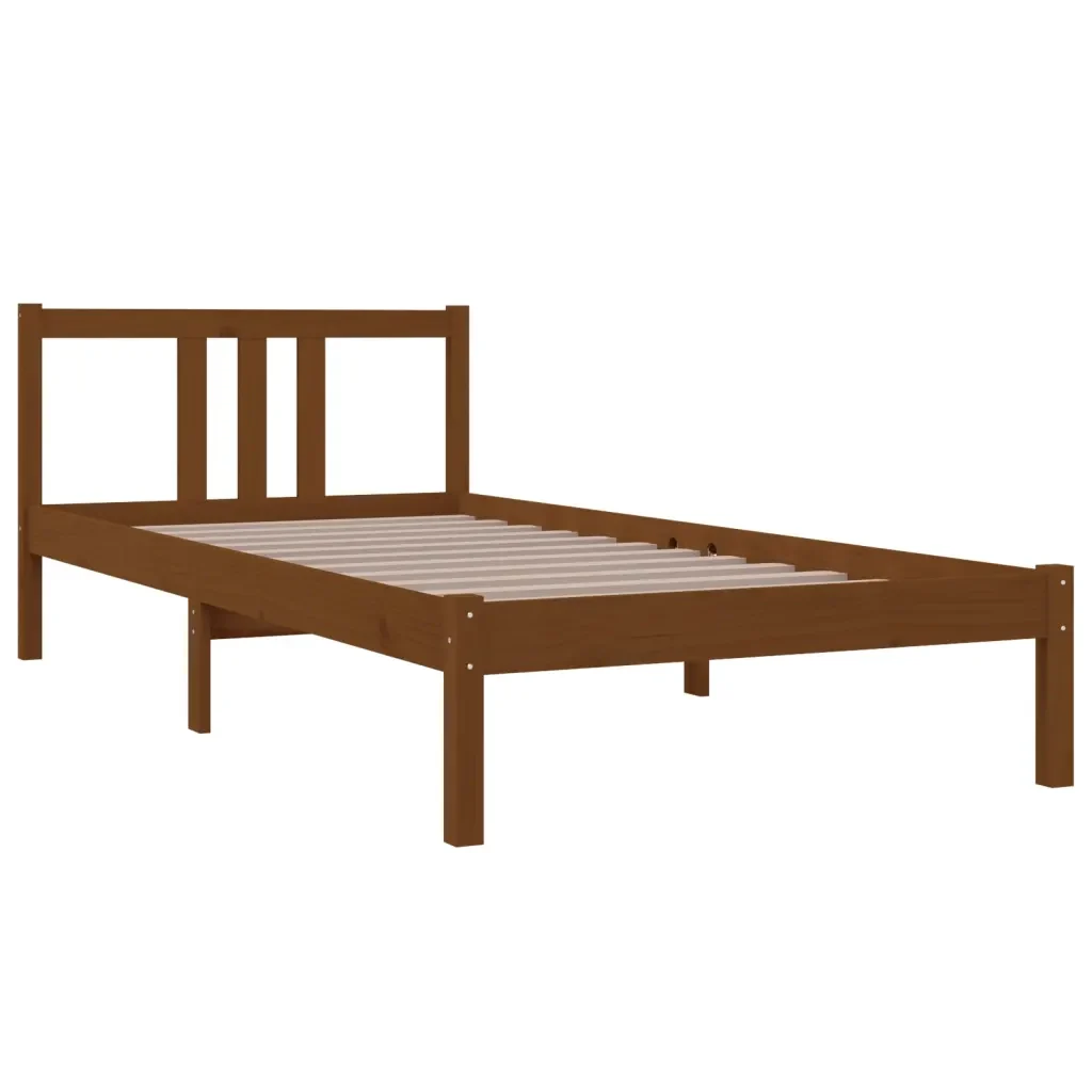 Letto singolo | Letto per adulti | Giroletto senza Materasso Ambra Legno Massello Pino 90x200 cm - Image 4