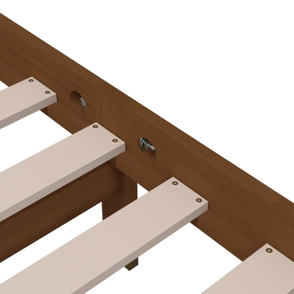 Letto singolo | Letto per adulti | Giroletto senza Materasso Ambra Legno Massello Pino 90x200 cm - Image 7