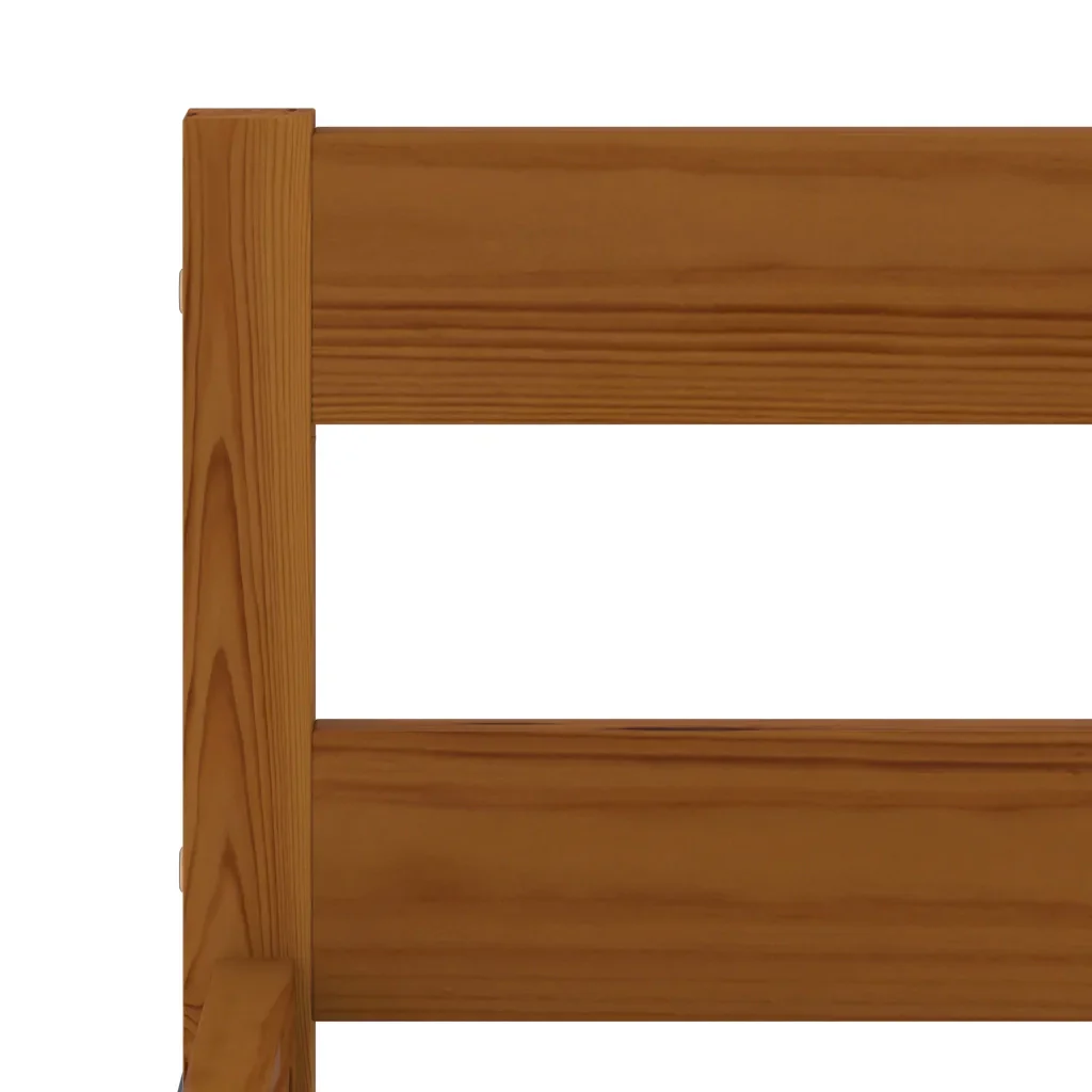 Letto singolo | Letto per adulti | Giroletto senza Materasso Ambrato Legno Massello Pino 90x200 cm - Image 5