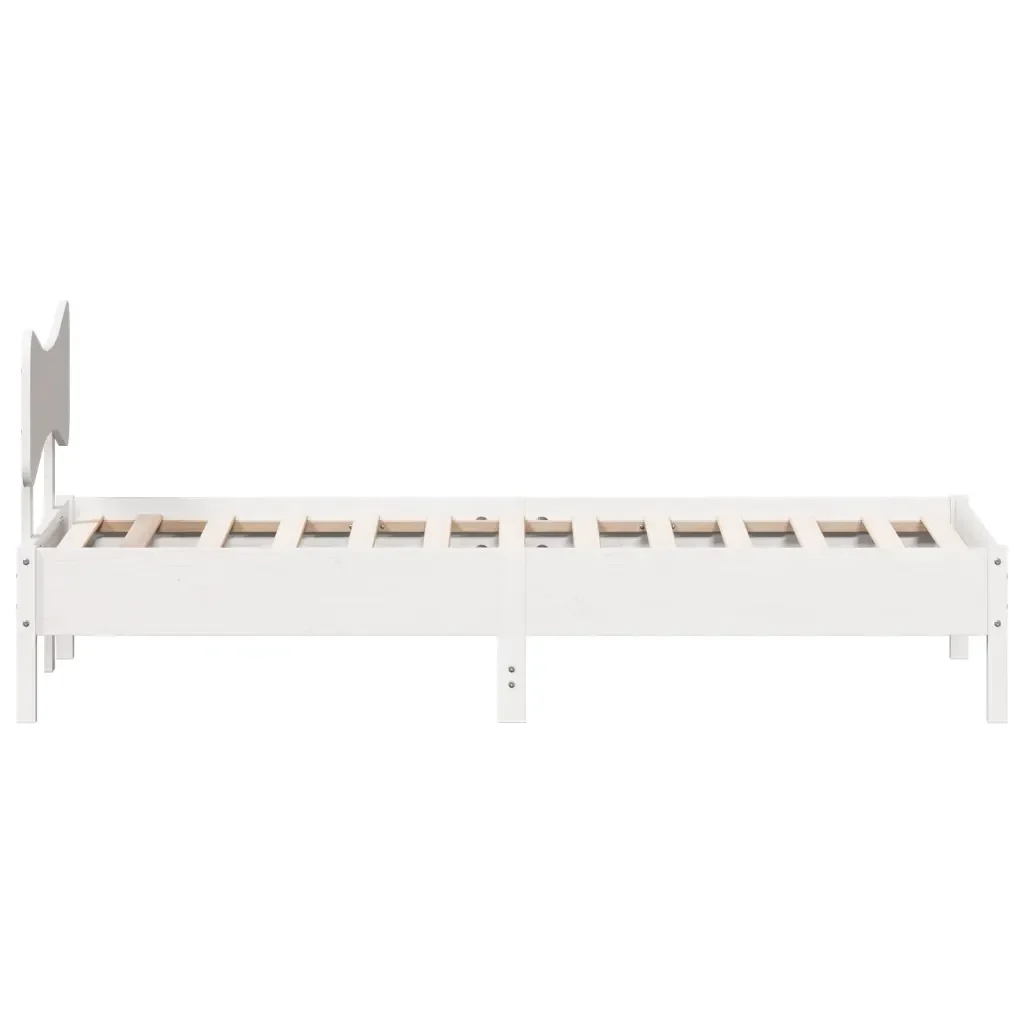 Letto singolo | Letto per adulti | Giroletto senza Materasso Bianco 100x200 cm Legno Massello Pino - Image 7