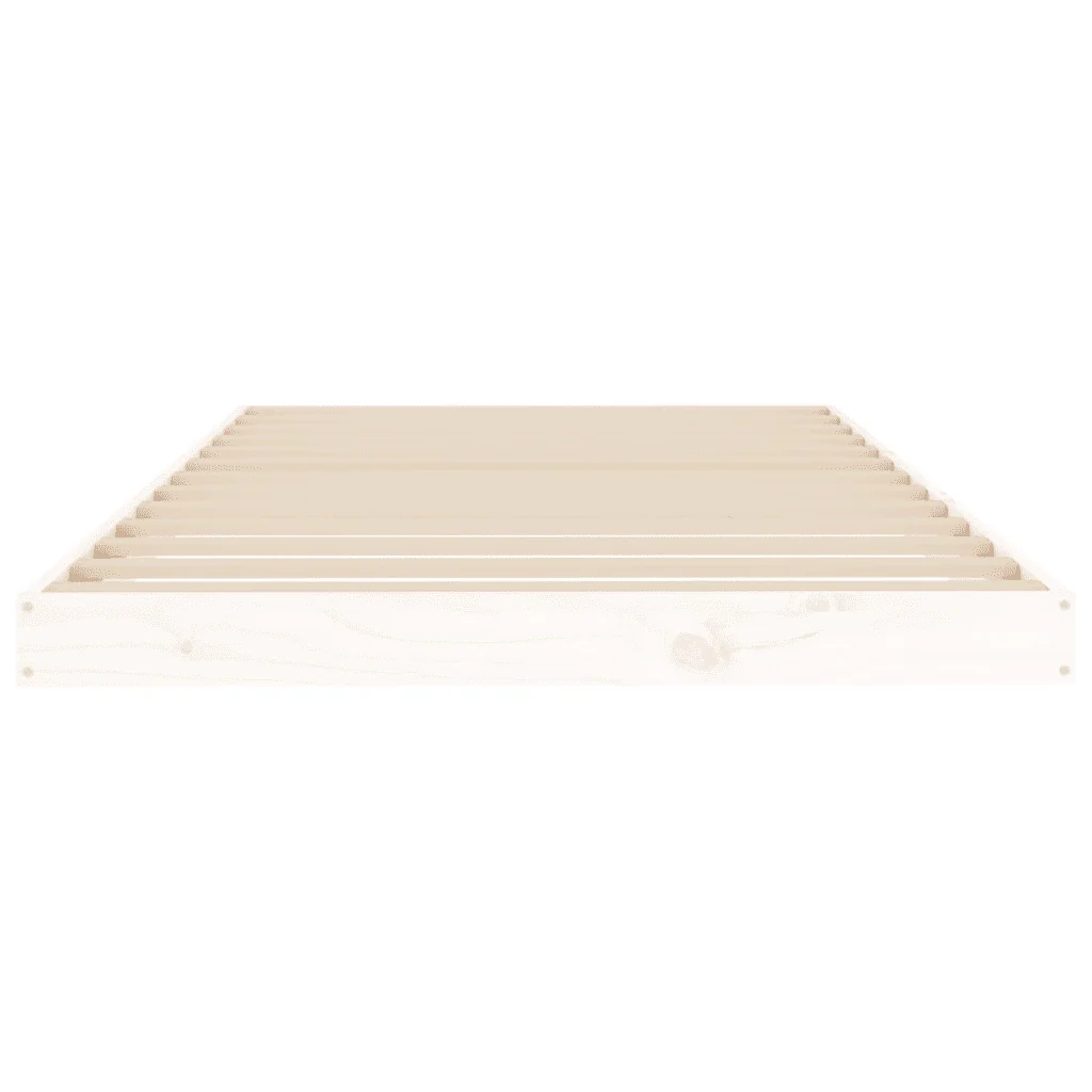 Letto singolo | Letto per adulti | Giroletto senza Materasso Bianco 100x200 cm Legno Massello Pino - Image 5
