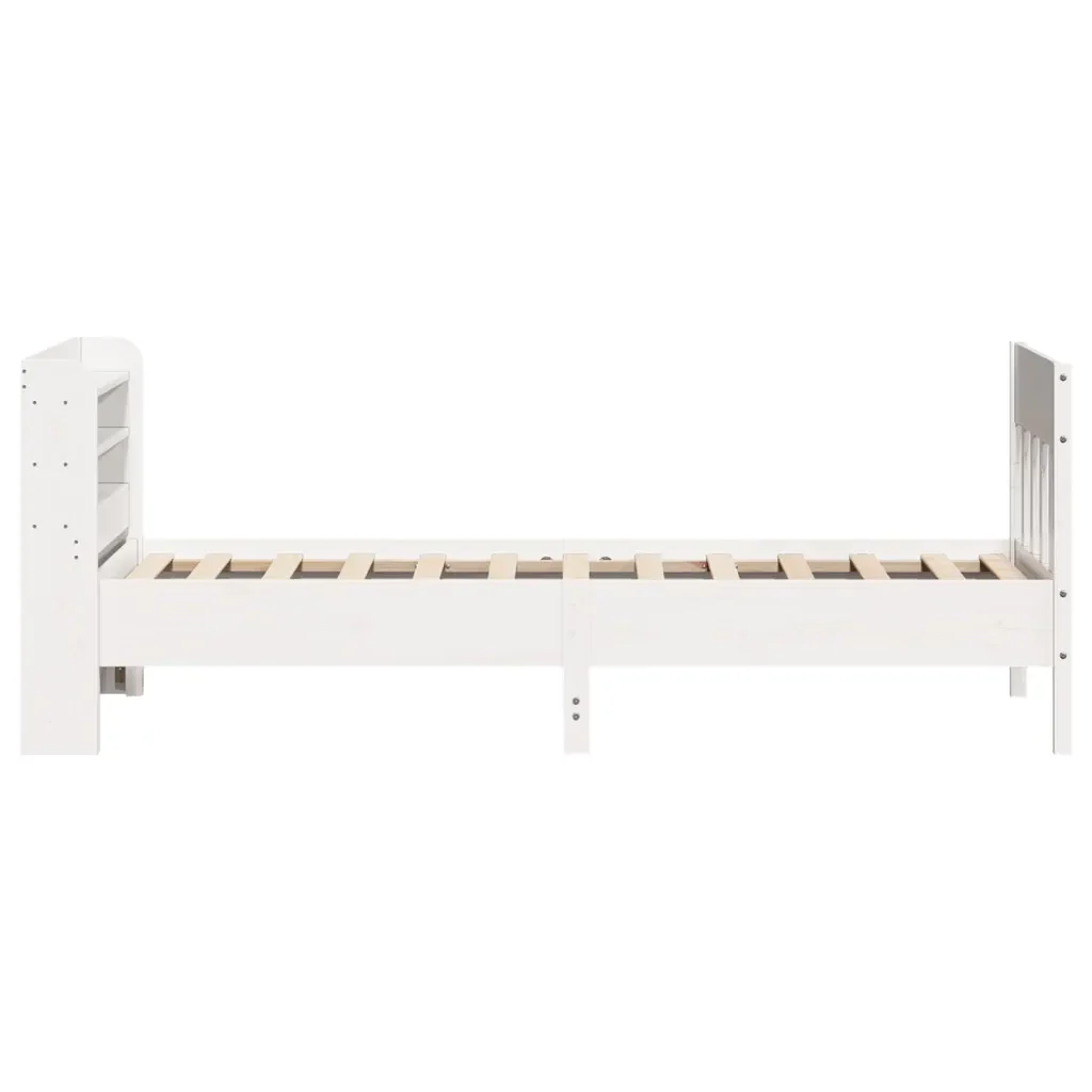 Letto singolo | Letto per adulti | Giroletto senza Materasso Bianco 100x200 cm Legno Massello Pino - Image 5