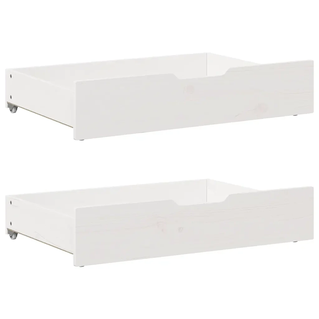 Letto singolo | Letto per adulti | Giroletto senza Materasso Bianco 100x200 cm Legno Massello Pino - Image 6