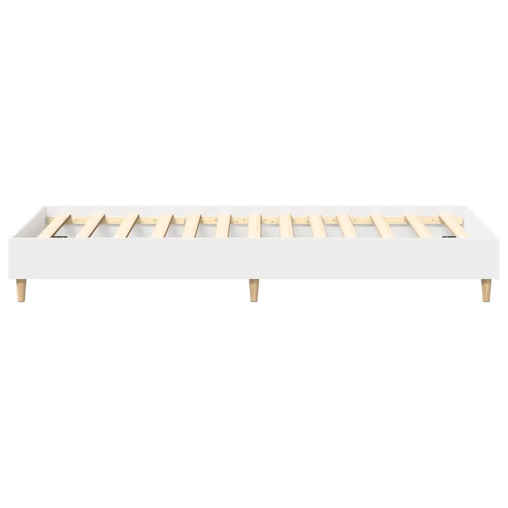 Letto singolo | Letto per adulti | Giroletto senza Materasso Bianco 75x190 cm in Legno Multistrato - Image 6
