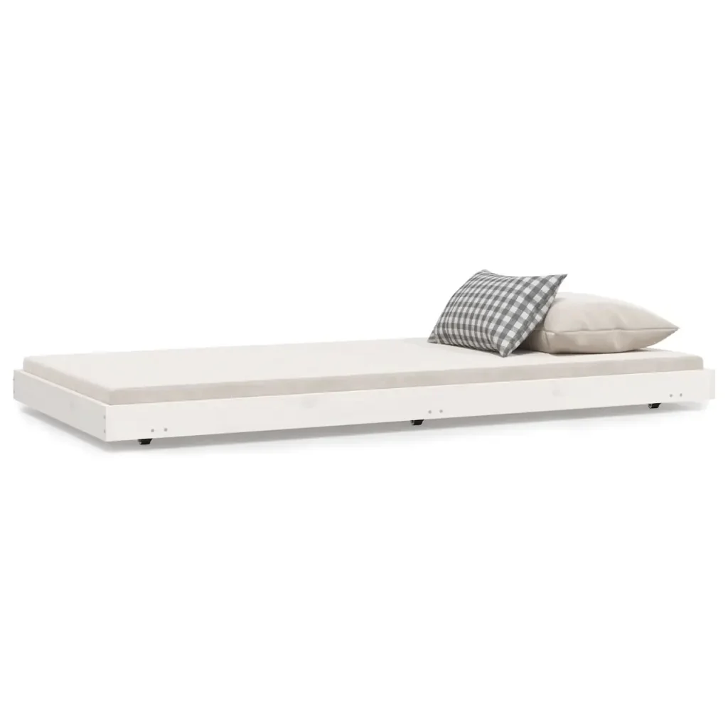 Letto singolo | Letto per adulti | Giroletto senza Materasso Bianco 75x190 Legno Massello di Pino