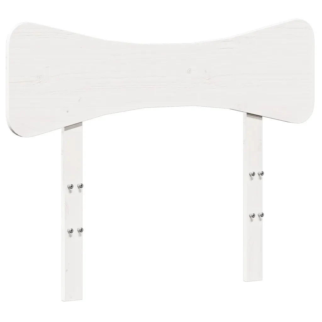 Letto singolo | Letto per adulti | Giroletto senza Materasso Bianco 75x190 Legno Massello di Pino - Image 6