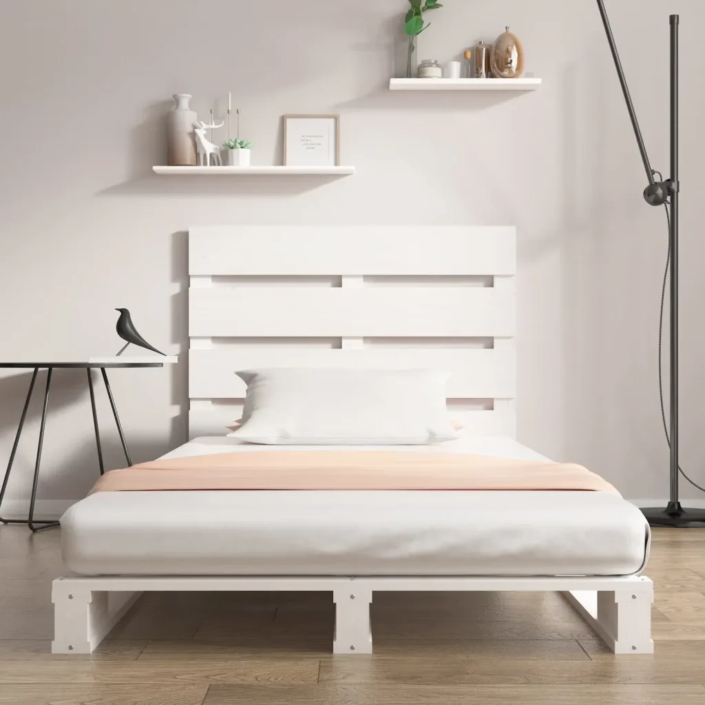 Letto singolo | Letto per adulti | Giroletto senza Materasso Bianco 75x190 Legno Massello di Pino - Image 4