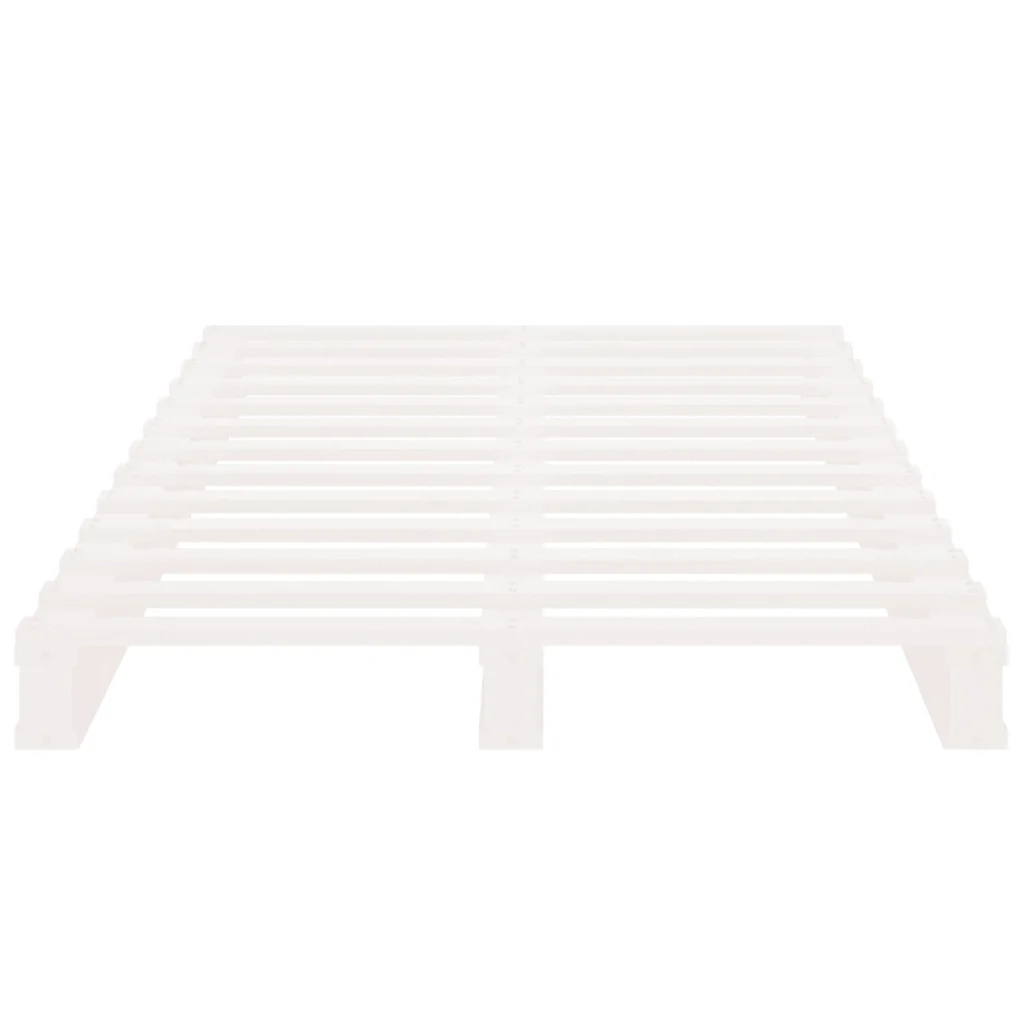 Letto singolo | Letto per adulti | Giroletto senza Materasso Bianco 75x190 Legno Massello di Pino - Image 7