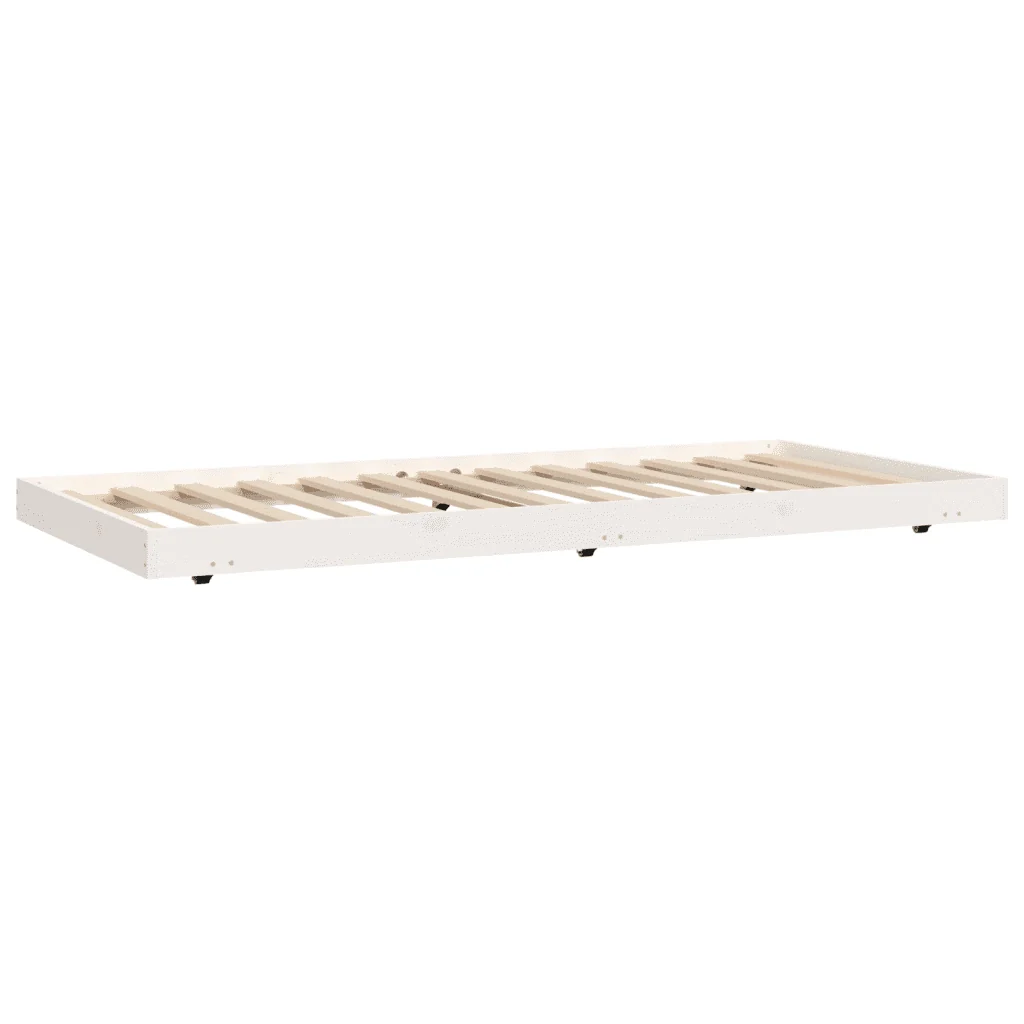 Letto singolo | Letto per adulti | Giroletto senza Materasso Bianco 75x190 Legno Massello di Pino - Image 4