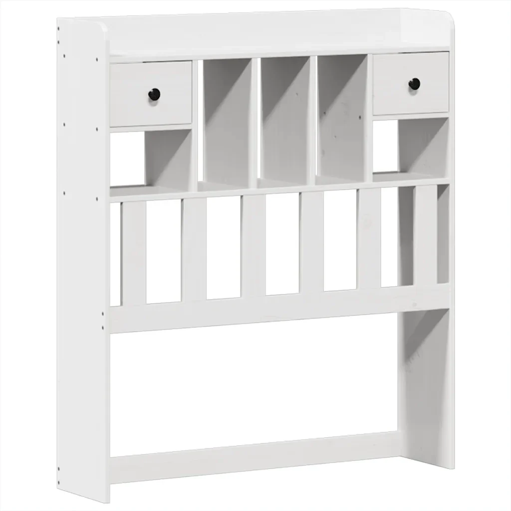 Letto singolo | Letto per adulti | Giroletto senza Materasso Bianco 75x190 Legno Massello di Pino - Image 6